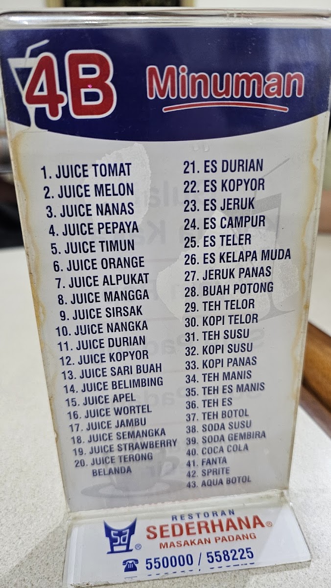 Menu Rumah Makan Padang Sederhana-9